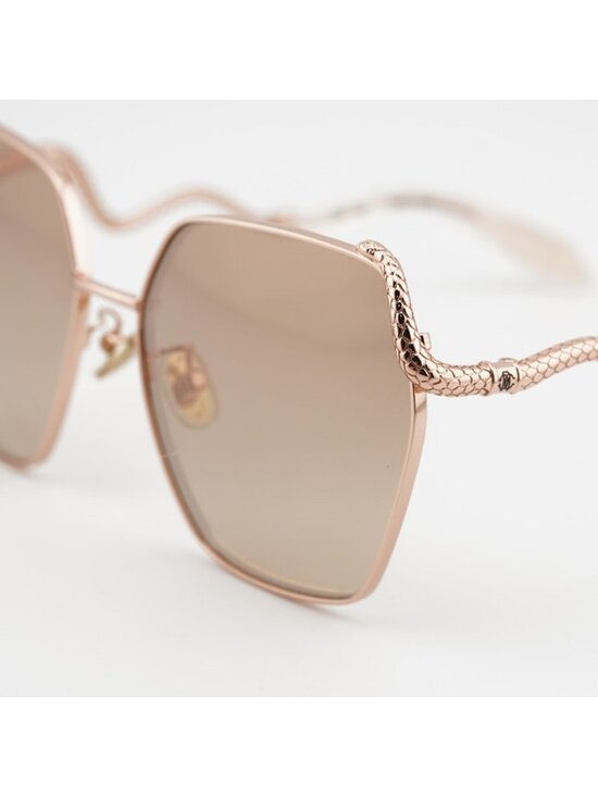 Roberto Cavalli SRC035M 8FCG Sunglasses Gold Geometric Frame, Brown Lenses main image 9